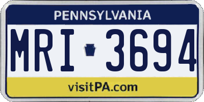 PA license plate MRI3694