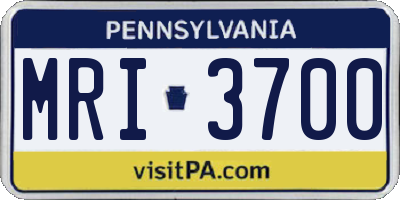 PA license plate MRI3700