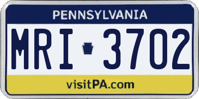 PA license plate MRI3702
