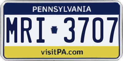 PA license plate MRI3707