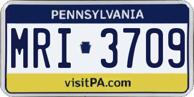PA license plate MRI3709