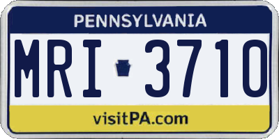 PA license plate MRI3710