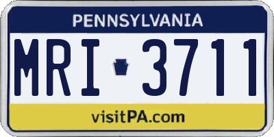 PA license plate MRI3711