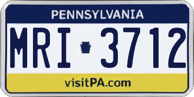PA license plate MRI3712