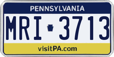 PA license plate MRI3713