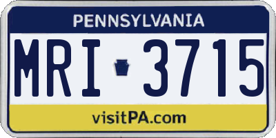 PA license plate MRI3715