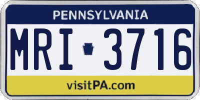 PA license plate MRI3716
