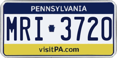PA license plate MRI3720