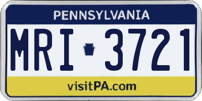 PA license plate MRI3721