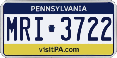 PA license plate MRI3722