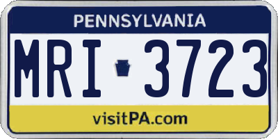 PA license plate MRI3723