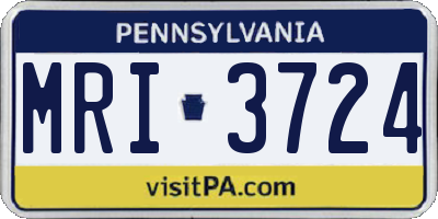 PA license plate MRI3724