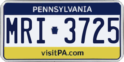 PA license plate MRI3725