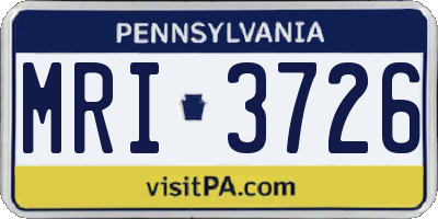 PA license plate MRI3726