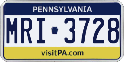 PA license plate MRI3728