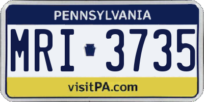 PA license plate MRI3735