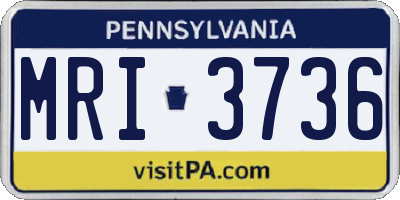 PA license plate MRI3736