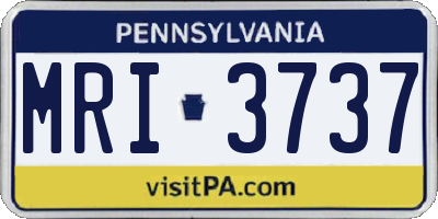PA license plate MRI3737