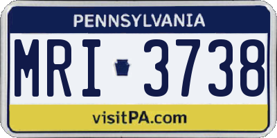 PA license plate MRI3738