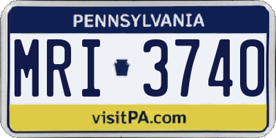 PA license plate MRI3740