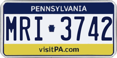 PA license plate MRI3742