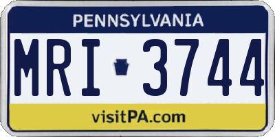 PA license plate MRI3744