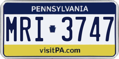 PA license plate MRI3747