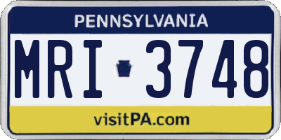 PA license plate MRI3748