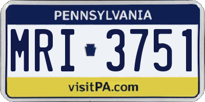 PA license plate MRI3751