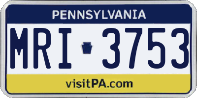 PA license plate MRI3753