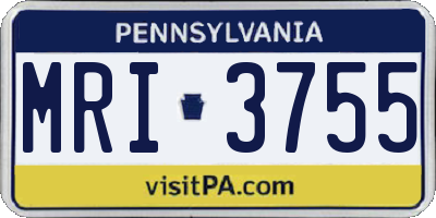 PA license plate MRI3755