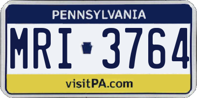 PA license plate MRI3764