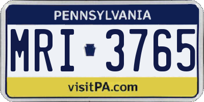 PA license plate MRI3765