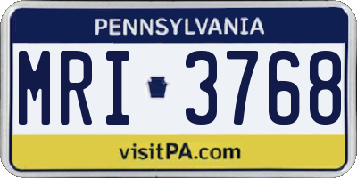 PA license plate MRI3768