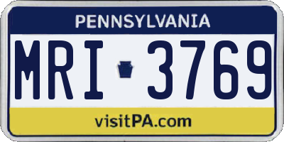 PA license plate MRI3769