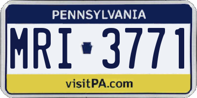 PA license plate MRI3771