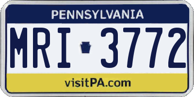 PA license plate MRI3772
