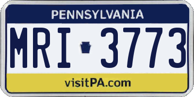 PA license plate MRI3773