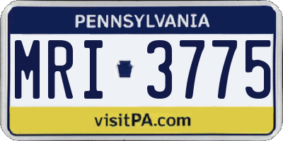 PA license plate MRI3775