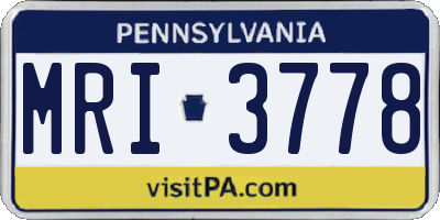 PA license plate MRI3778