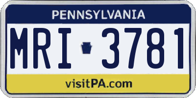 PA license plate MRI3781