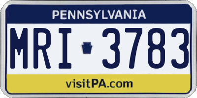 PA license plate MRI3783