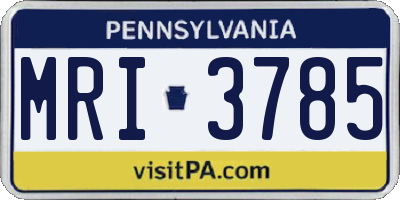 PA license plate MRI3785