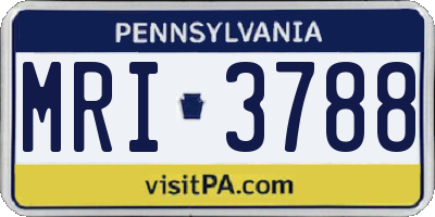 PA license plate MRI3788