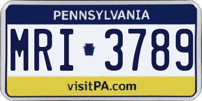PA license plate MRI3789