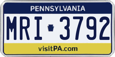 PA license plate MRI3792