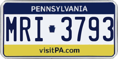 PA license plate MRI3793