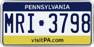 PA license plate MRI3798