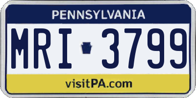 PA license plate MRI3799