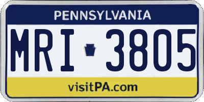 PA license plate MRI3805